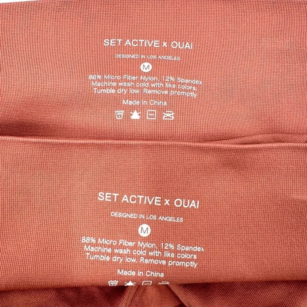 Set Active x OUAI LOT Womens Medium Sculptflex Leggings Biker Shorts Yoga Gym